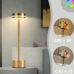 ZMH Lot de 2 lampes à poser de table LED et chevet doré - Tactile à intensité variable USB-C H.31.5 cm