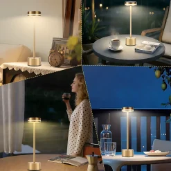 ZMH Lot de 2 lampes à poser de table LED et chevet doré - Tactile à intensité variable USB-C H.31.5 cm