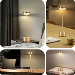 ZMH Lot de 2 lampes à poser de table LED et chevet doré - Tactile à intensité variable USB-C H.31.5 cm