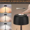 ZMH Lot De 2 Lampes De Table LED Sans Fil Lampe Intensité Variable Avec 3 Températures De Couleur Noire