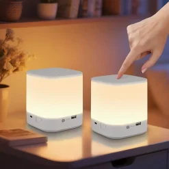 ZMH Lot De 2 Lampes De Table LED Blanches à Intensité Variable