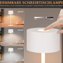 ZMH Lot De 2 Lampes De Table Tactile à Intensité Variable Avec 3 Température