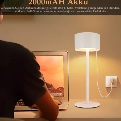 ZMH Lot De 2 Lampes De Table Tactile à Intensité Variable Avec 3 Température