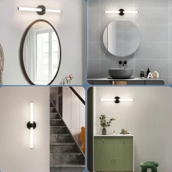ZMH Miroir De Salle De Bain à LED Noir 8W