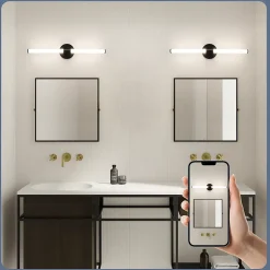 ZMH Miroir De Salle De Bain à LED Noir 8W