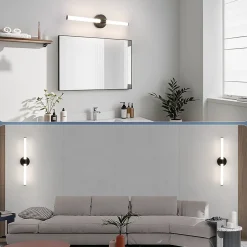 ZMH Miroir De Salle De Bain à LED Noir 8W