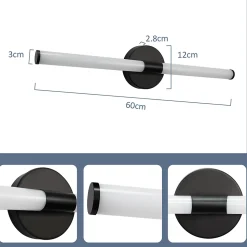 ZMH Miroir De Salle De Bain à LED Noir 8W