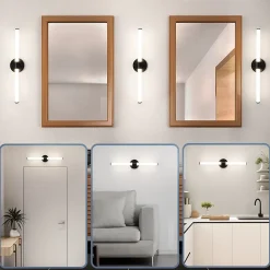 ZMH Miroir De Salle De Bain à LED Noir 8W