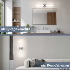 ZMH Miroir De Salle De Bain à LED Blanc 8 W 4 000 K 60 Cm