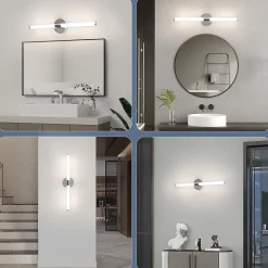 ZMH Miroir De Salle De Bain à LED Blanc 8 W 4 000 K 60 Cm