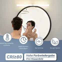 ZMH Miroir Lumineux LED Blanc Moderne 40 Cm 6 W