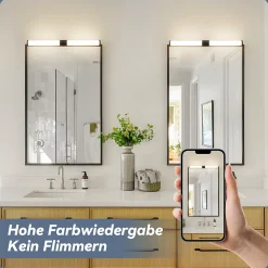 ZMH Salle De Bain Miroir Lumineux LED 40 Cm Lampe De Salle De Bain 6 W Noir