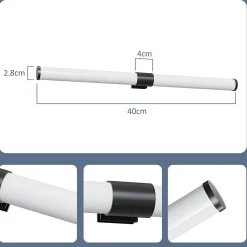 ZMH Salle De Bain Miroir Lumineux LED 40 Cm Lampe De Salle De Bain 6 W Noir