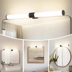 ZMH Salle De Bain Miroir Lumineux LED 40 Cm Lampe De Salle De Bain 6 W Noir