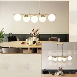 ZMH Suspension Moderne E27 Verre Or Lampe 150cm Vintage