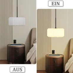 ZMH Suspension Vintage - Abat-jour Papier Blanc 1 Lumière (sans Ampoule)