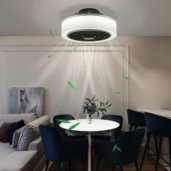 ZMH Ventilateur De Plafond Noir Silencieux Avec Lumière Et Télécommande