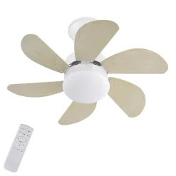 ZMH Ventilateur de plafond avec éclairage Lumière LED 6 Pales Télécommande Silencieux (Salle à Manger)