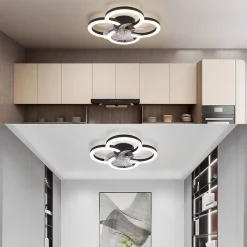 ZMH Ventilateur De Plafond Noir Silencieux Avec Lumière Et Télécommande Été/Hiver 6 Vitesses