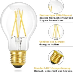 ZMH Ampoule LED A60 Vintage Edison Light Bulb 2700k Chambre à Coucher