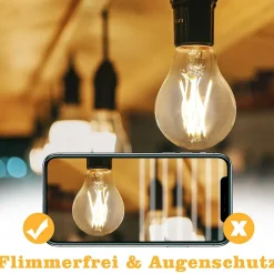 ZMH Ampoule LED A60 Vintage Edison Light Bulb 2700k Chambre à Coucher