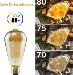 ZMH Ampoule LED E27 Edison LED Vintage 4W ST64 2200K Pour Chambre Couloir