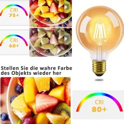 ZMH Ampoule LED Edison LED Vintage G80 2700k