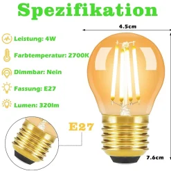 ZMH Ampoule LED Edison LED Vintage G45 2700k E14