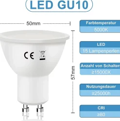 ZMH Ampoule LED Gu10 6w 5000k Blanc Froid Non Dimmable Lot De 6