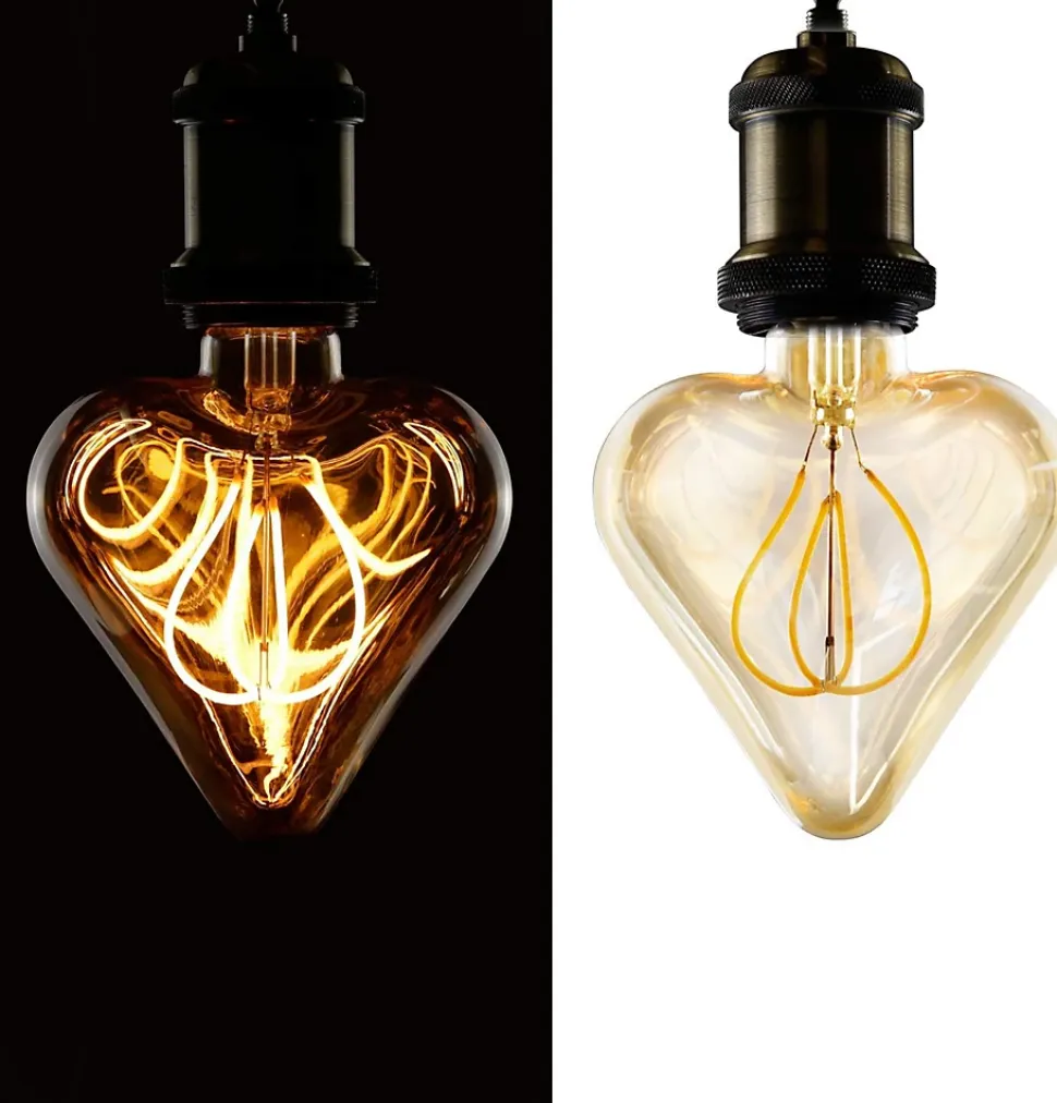 ZMH Ampoule LED Vintage En Forme De Cœur E27 3w 2200k Décoration Romantique Et Ambiance Rétro