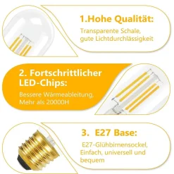 ZMH Ampoules LED Vintage Ampoules 4w Lampe à Économie D'énergie