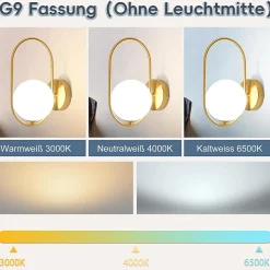 ZMH Applique Design Moderne G9 Gold