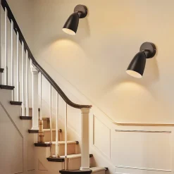 ZMH Applique Intérieur Noir/blanc Vintage Spot Mural Réglable Chambre Max.40w