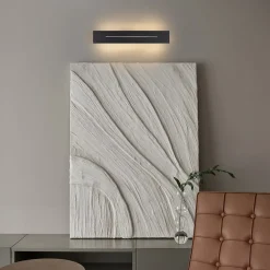 ZMH Applique LED 30 Cm Moderne Blanc Noir 8 W Blanc Chaud