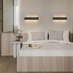 ZMH Applique LED 30 Cm Moderne Blanc Noir 8 W Blanc Chaud