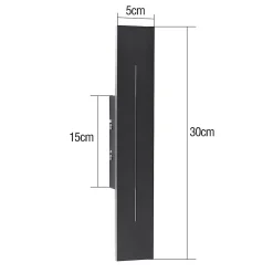 ZMH Applique LED 30 Cm Moderne Blanc Noir 8 W Blanc Chaud