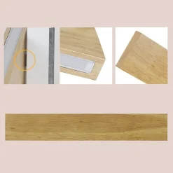 ZMH Applique LED 52cm Bois Moderne 17 W 3000 K Blanc