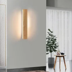 ZMH Applique LED 52cm Bois Moderne 17 W 3000 K Blanc