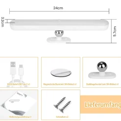 ZMH Applique LED Intérieur Dimmable Sous-lampe 24cm Nuit Batterie Sans Fil Couloir