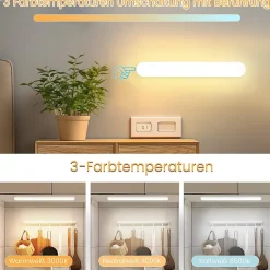 ZMH Applique LED Intérieur Dimmable Sous-lampe 24cm Nuit Batterie Sans Fil Couloir