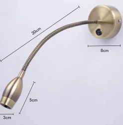 ZMH Applique LED Lampes De Lecture Liseuse 3w 3000k Blanc Chaud 360 degrés Lit Lumière Flexible