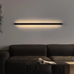 ZMH Applique LED Moderne 60 Cm 21 W Blanc Chaud Lampe Lampe Noir