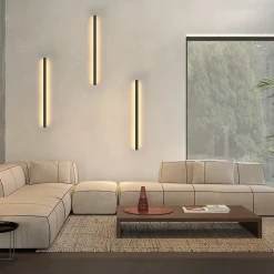 ZMH Applique LED Moderne 60 Cm 21 W Blanc Chaud Lampe Lampe Noir