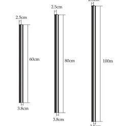 ZMH Applique LED Moderne Noire 100CM pour Chambre et Couloir - 3000K
