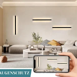 ZMH Applique LED Moderne Noir 60CM pour Intérieur - 3000K Éclairage Design