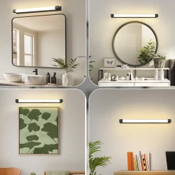 ZMH Applique LED Noir Pour Miroir De Salle De Bain 10w 3000k Ip44
