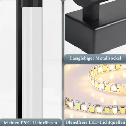 ZMH Applique LED Noir Pour Miroir De Salle De Bain 10w 3000k Ip44