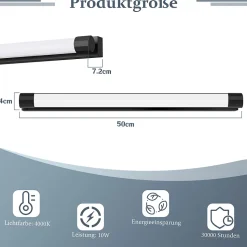 ZMH Applique LED Noir Pour Miroir De Salle De Bain 10w 4000k Ip44