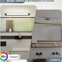 ZMH Applique LED Noir Pour Miroir De Salle De Bain 10w 4000k Ip44