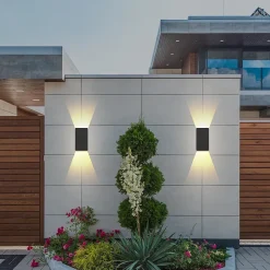 ZMH Applique Murale Extérieure LED Moderne Up Down Applique Murale Extérieure IP65 Chambre à Coucher Couloir